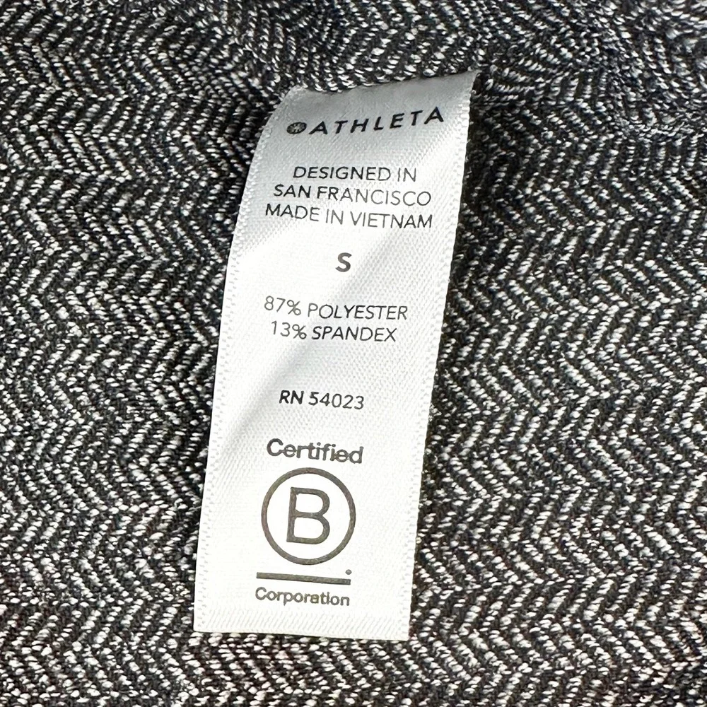 ATHLETA Delancey Herringbone Tight Ankle Leggings • Small •‎ gray tweed • yoga